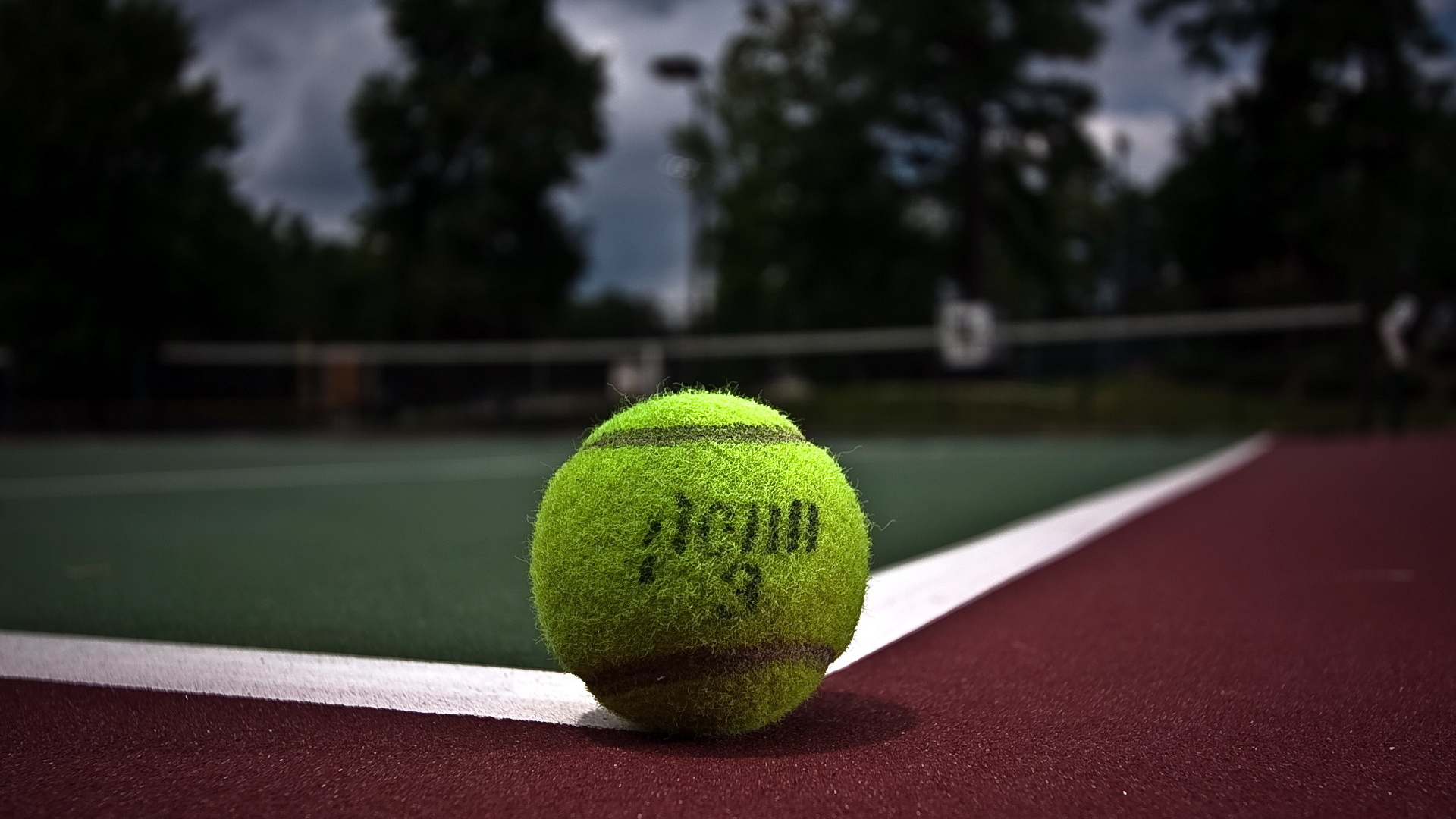 tennis, court, ball