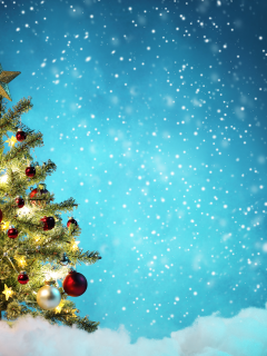 christmas decoration, christmas tree , light balls, snow, merry christmas, ornament, new year