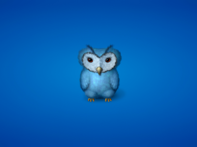 синяя, синеватый фон, owl, сова, птица, минимализм