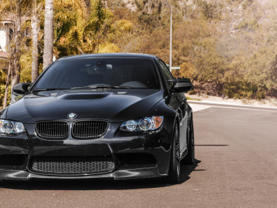 чёрный, black, бмв, m3, bmw, дорога, e92, деревья, передок, улица