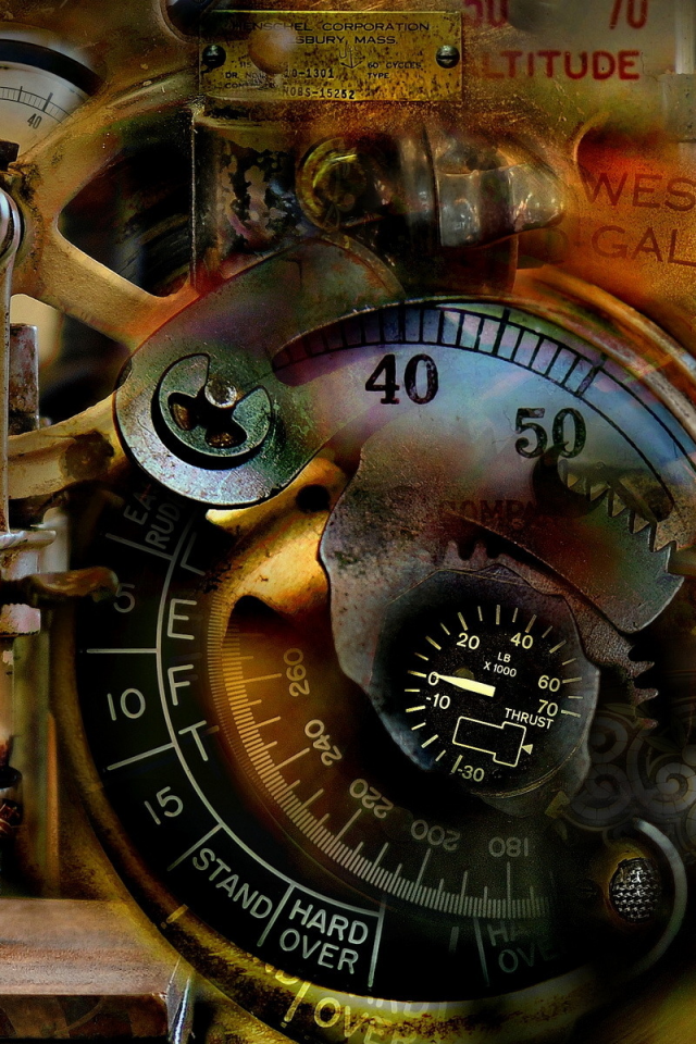 antique, abstract, surreal, mechanical dream