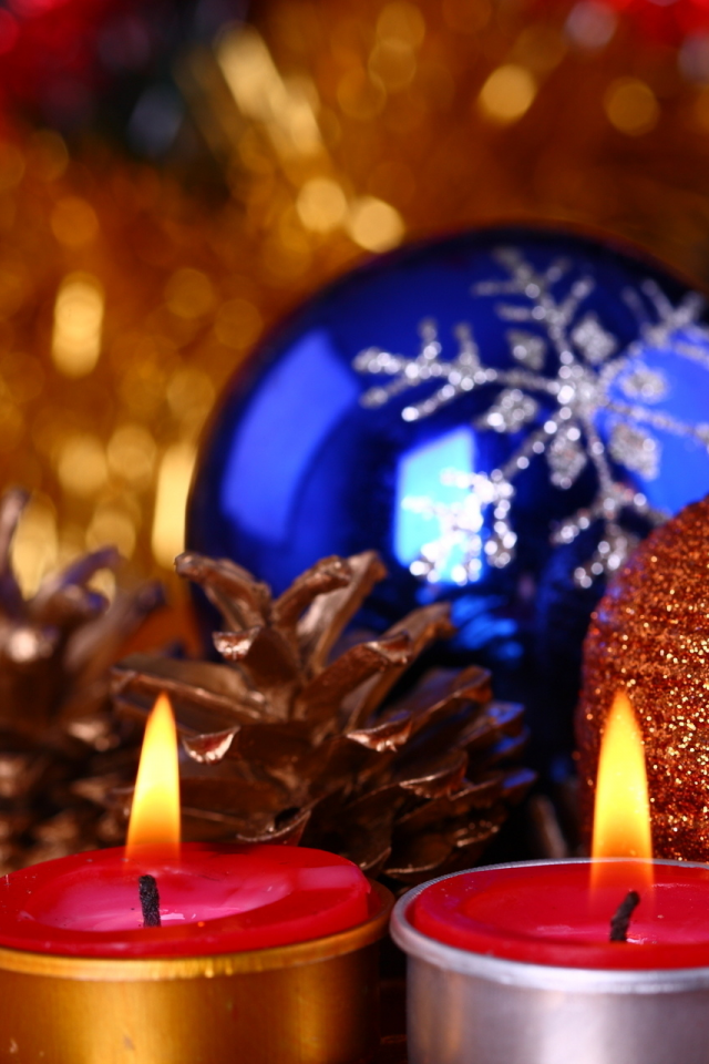 праздник, свечи, рождество, шарики, candle, новый год, new year