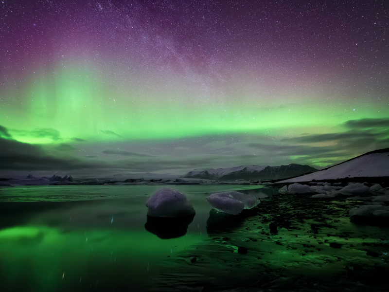 j__kuls__rl__n, северное сияние, исландия, млечный путь, ночь