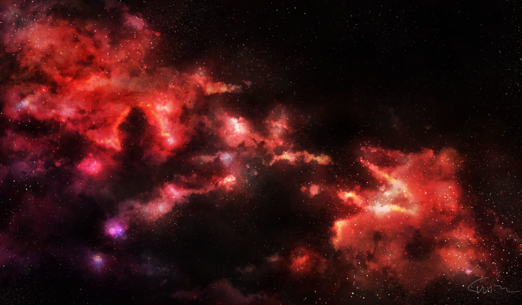nebula, туманность, космос, красная