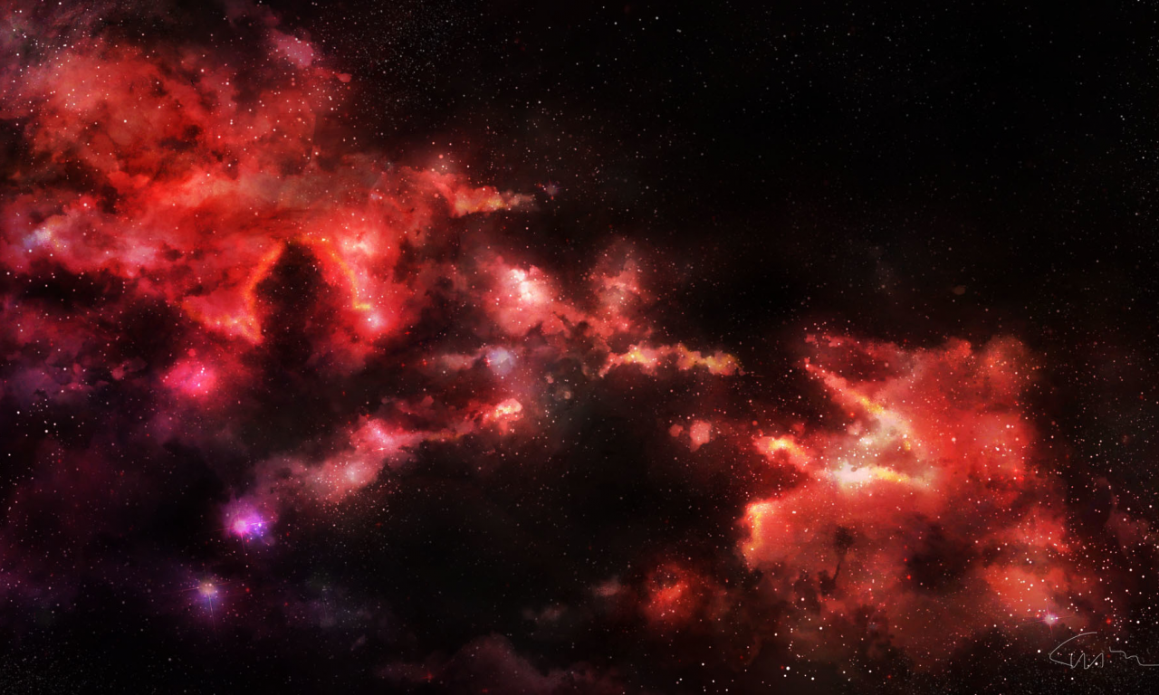 nebula, туманность, космос, красная