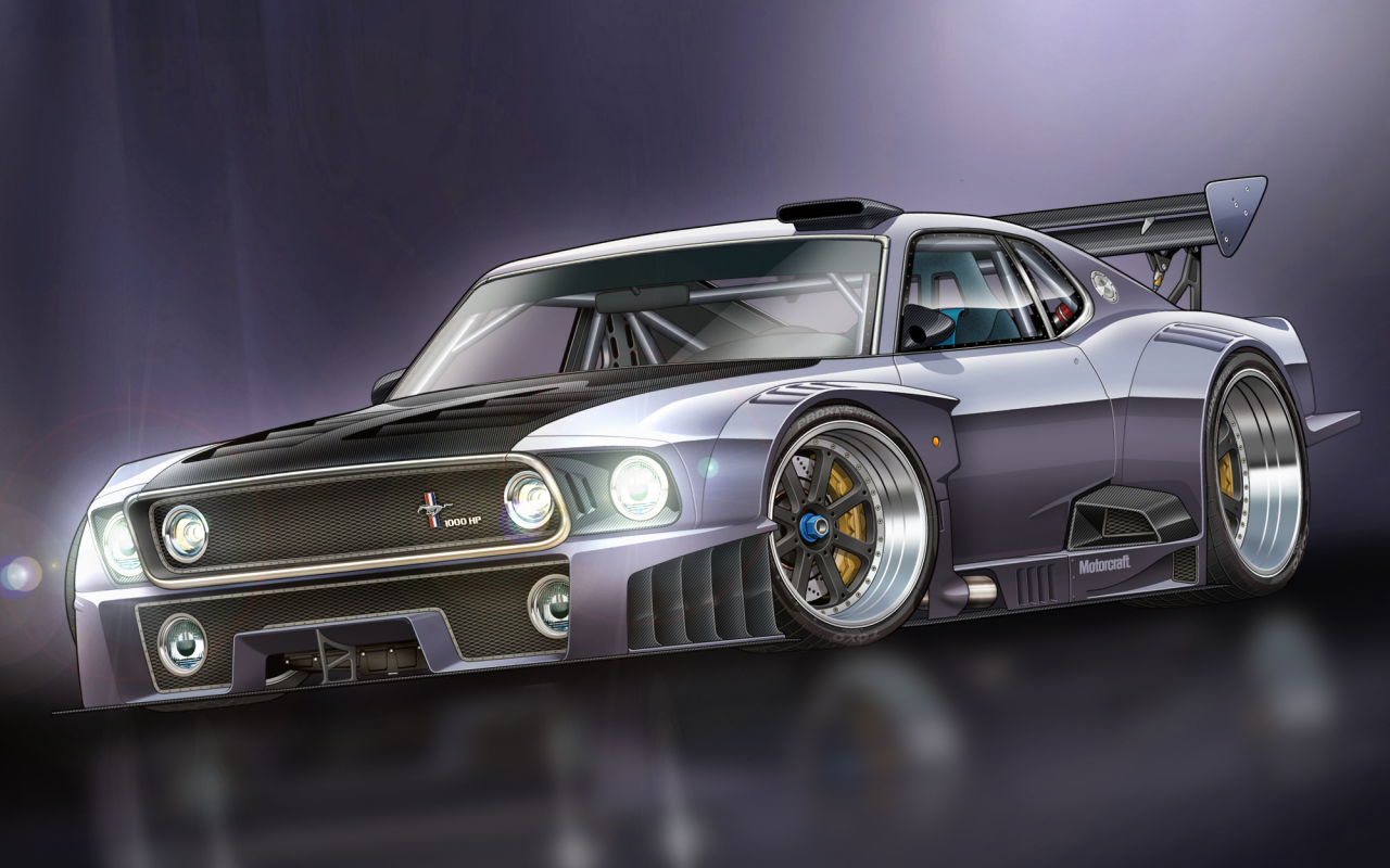 ford, форд, арт, мустанг, 1000 hp, gt-r, mustang, race car