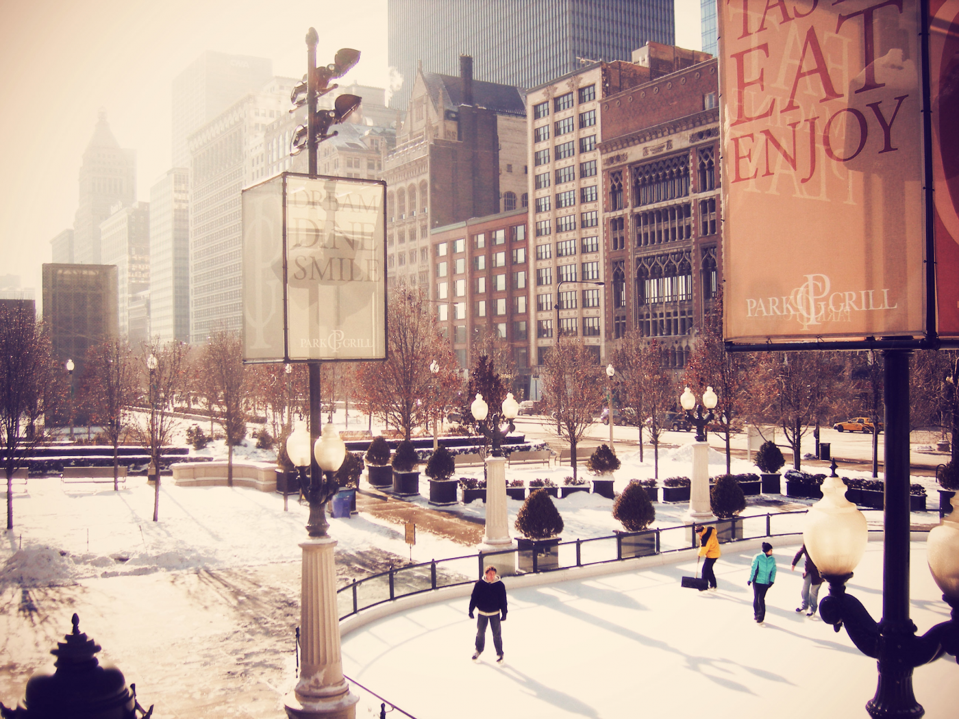 chicago, cityfront center, чикаго, америка, сша, люди, illinois, зима, usa