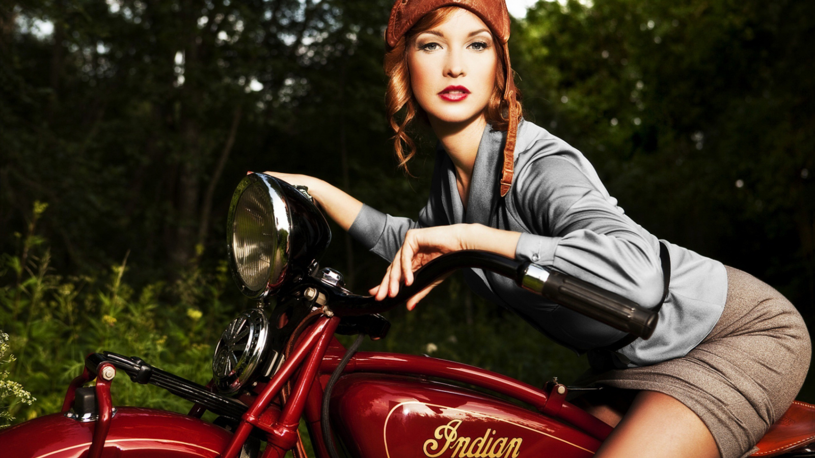 мотоциклетное, девушка, настроение, в, красивая