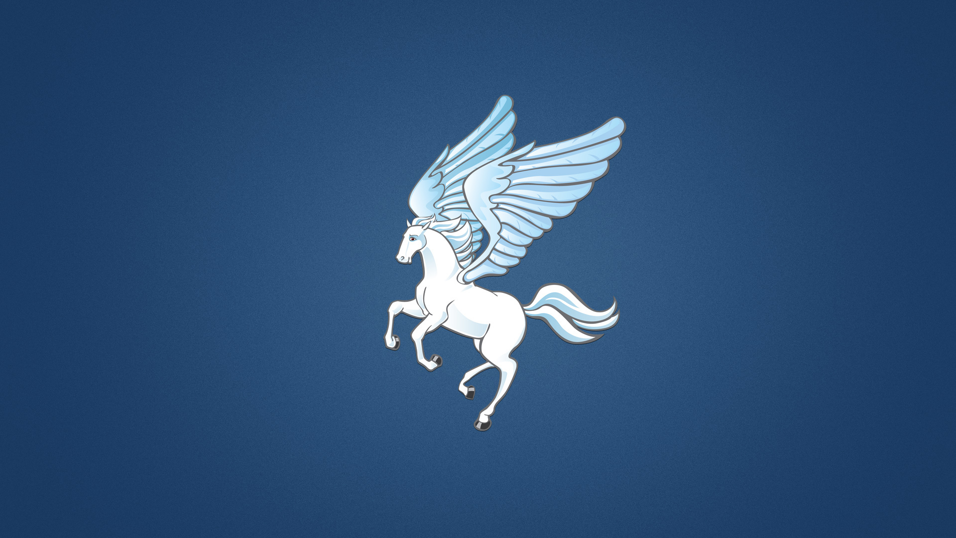 лошадь, белая, синий фон, пегас, крылья, pegasus