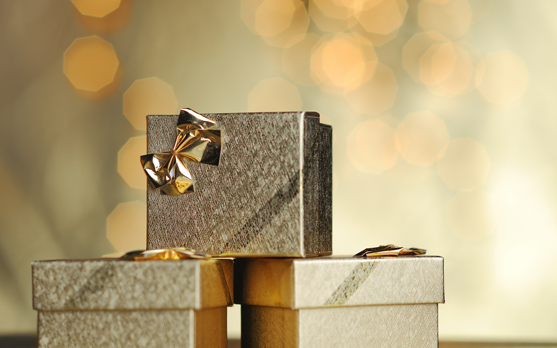 gifts , new year, bow, merry christmas, golden, счастливого рождества
