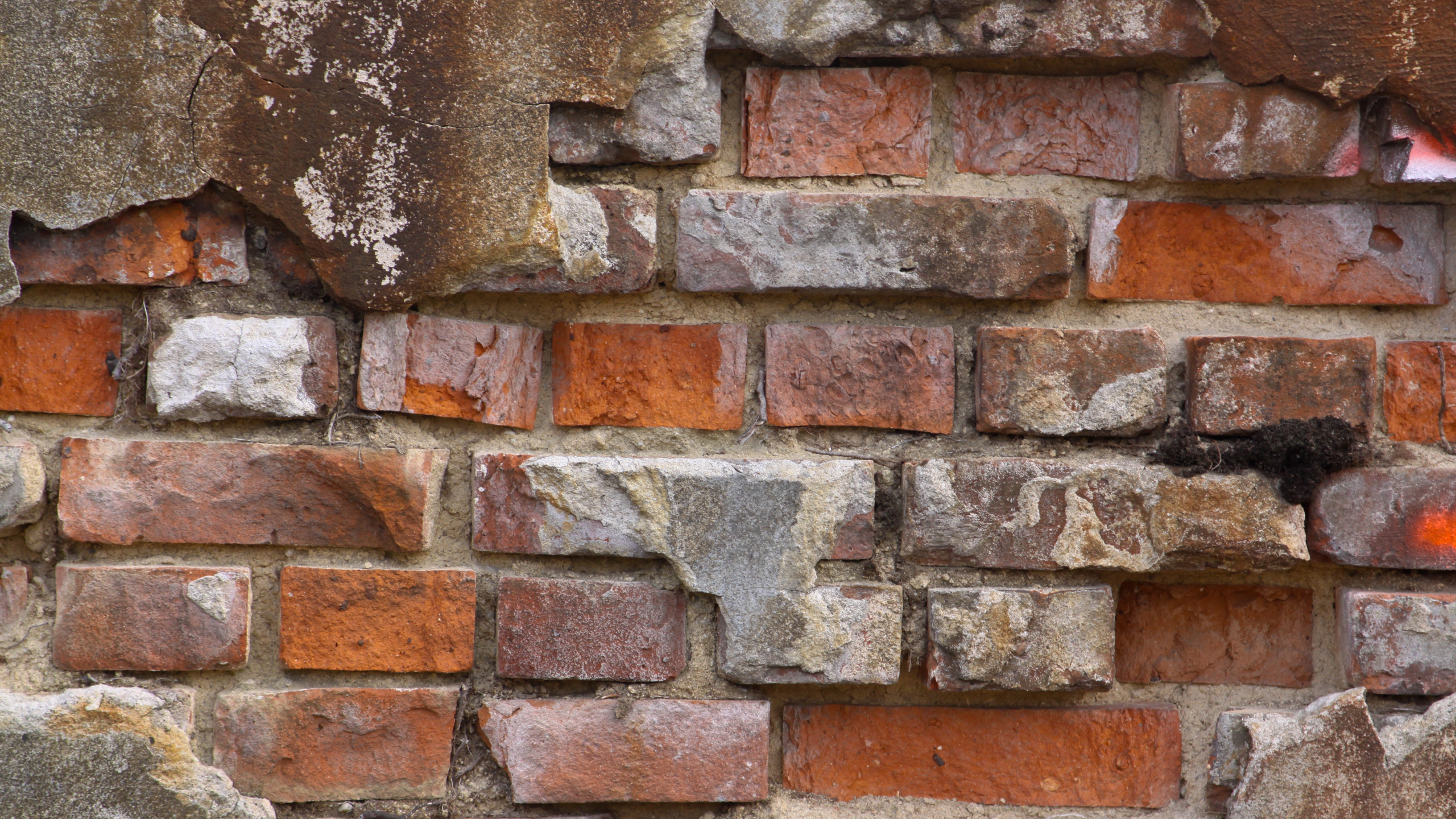 wall, broken bricks, brick, reboque, pattern
