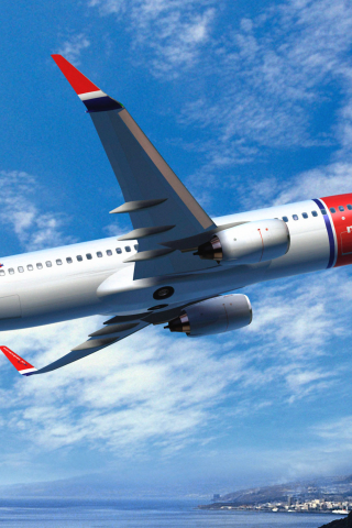 norwegian air, boeing, 737, самолет, небо, авиалайнер, летит