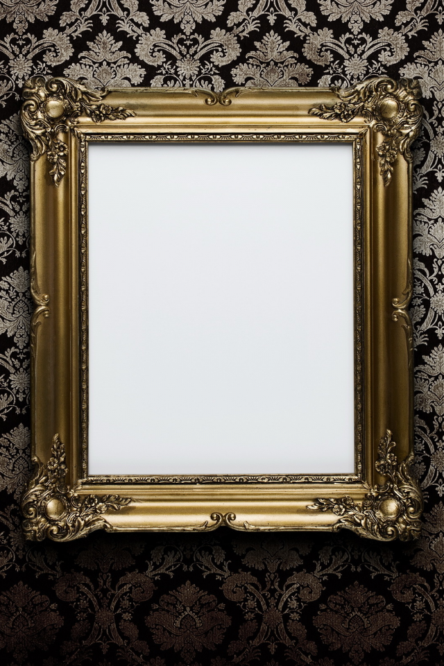 frame, wall, white, gold