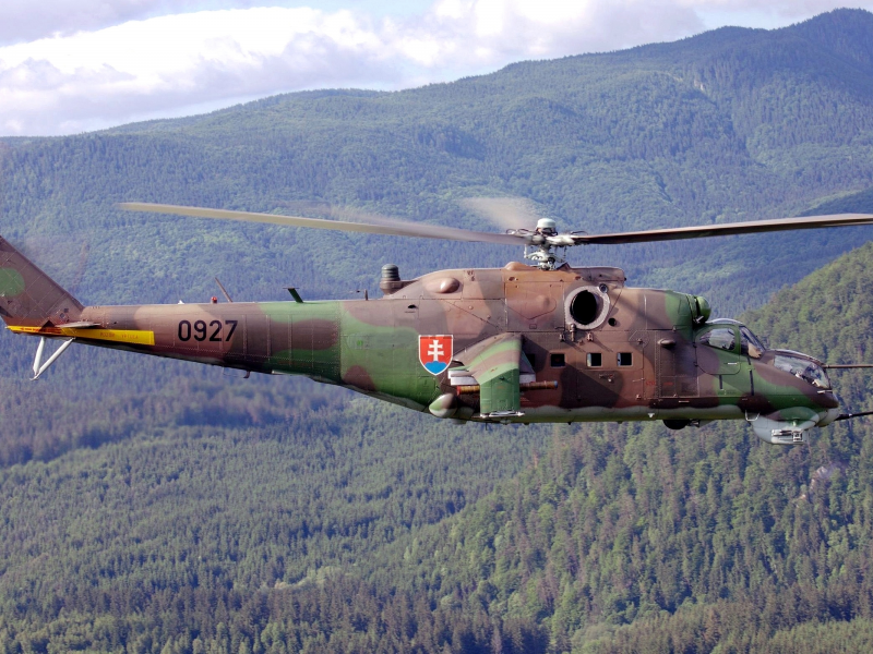 ми-24, транспортно-боевой, советский, вертолёт, небо