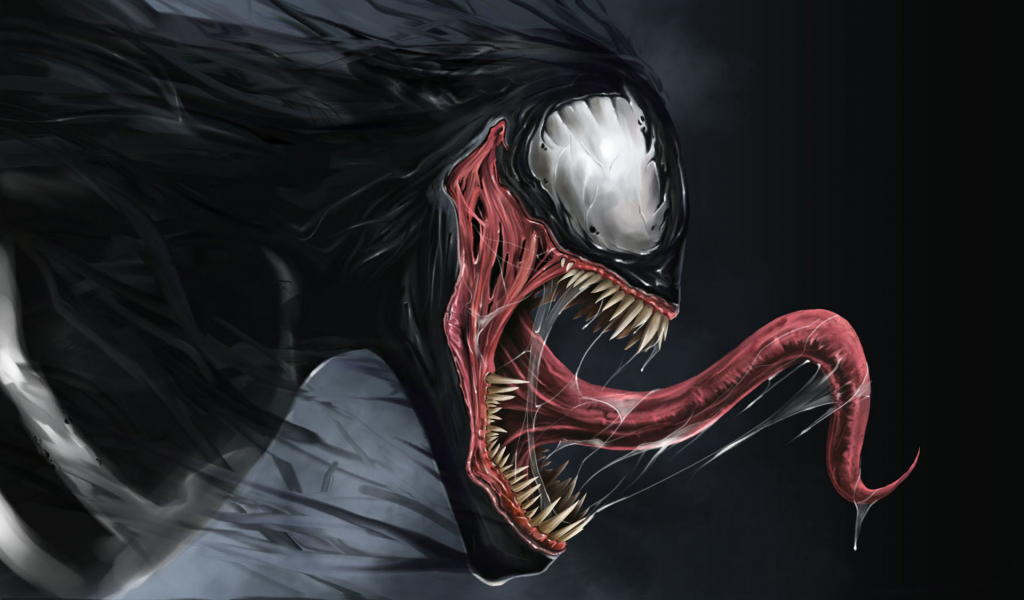 venom, веном, marvel, comics, слюна, язык