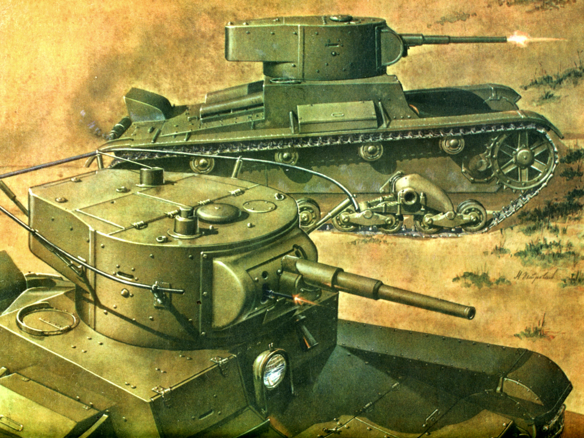 советские, лёкгие, вов, рисунок, арт, танк, т-26