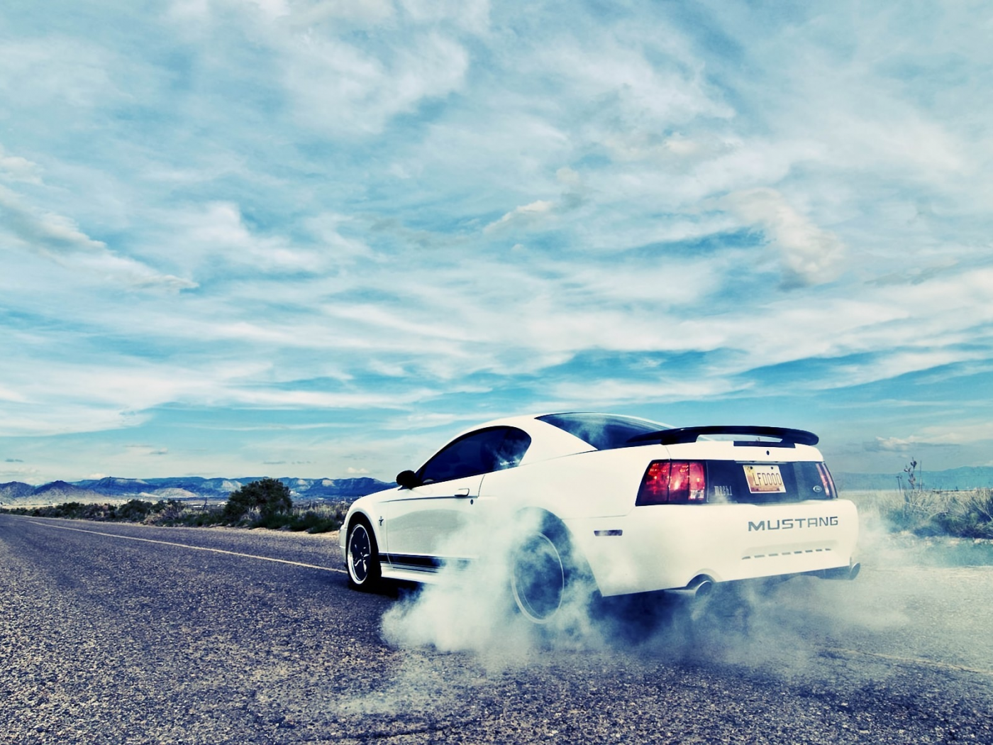 купе, автообои, road, ford mustang, мустанг, burnout