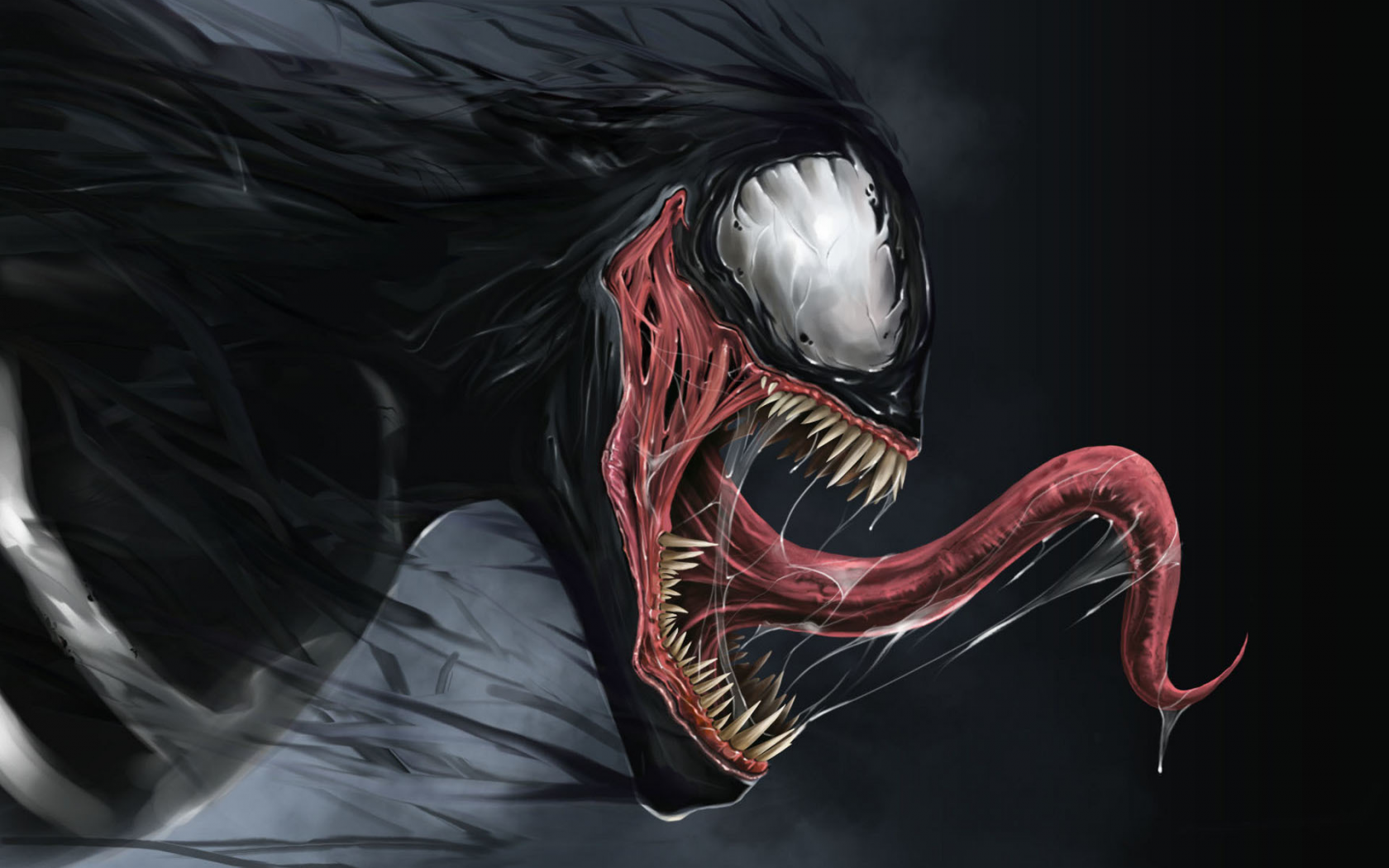 venom, веном, marvel, comics, слюна, язык