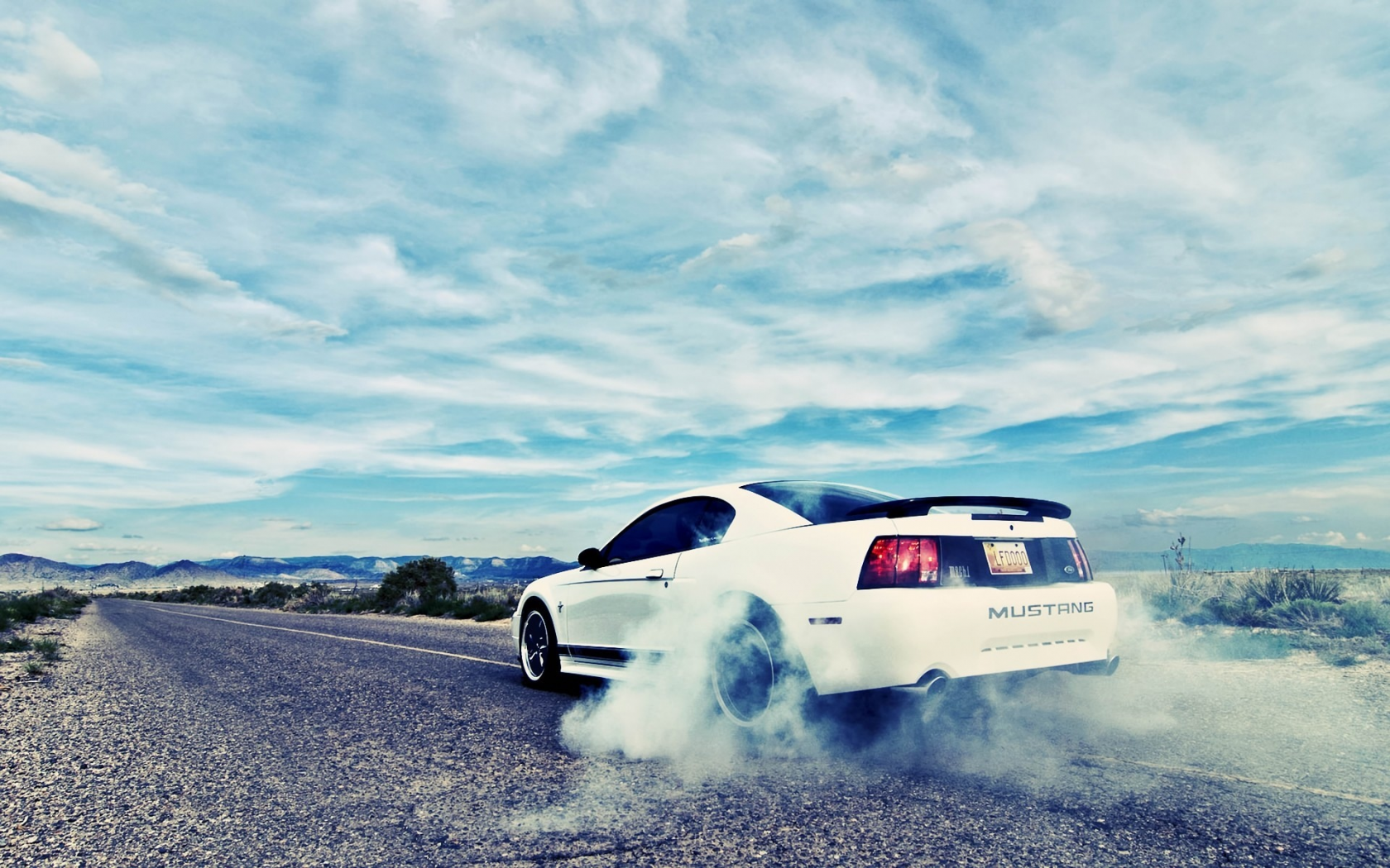 купе, автообои, road, ford mustang, мустанг, burnout