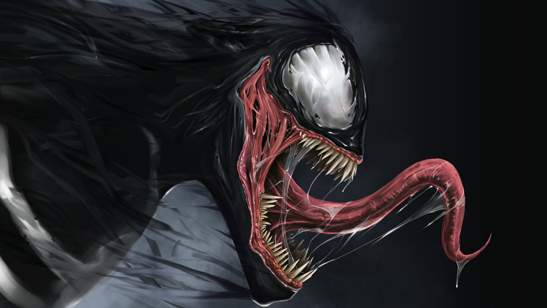 venom, веном, marvel, comics, слюна, язык