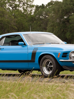 босс, форд, mustang, boss 302, синий, мустанг, 1970, передок, ford