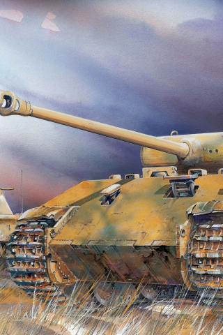 panther ausf. d., тяжёлые, война, поле, немецкие, ww2, танки, арт