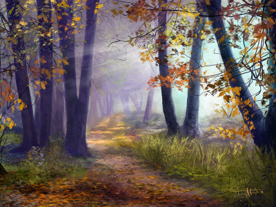 осень, арт, autumn, лес