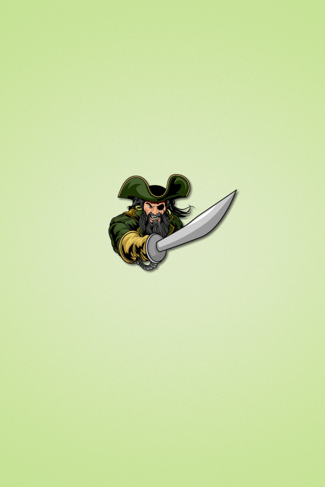 светло зеленый фон, меч, пират, борода, одноглазый