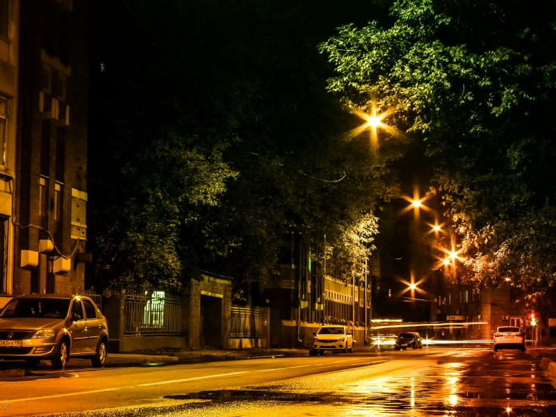 улица, фонари, ночь