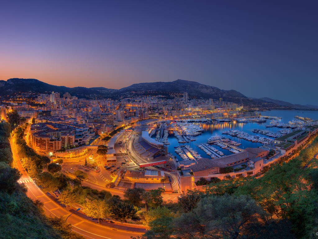 the port hercule, the principality, город, бухта, monte-carlo, вечер, fever, monaco