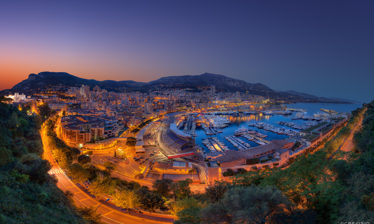 the port hercule, the principality, город, бухта, monte-carlo, вечер, fever, monaco