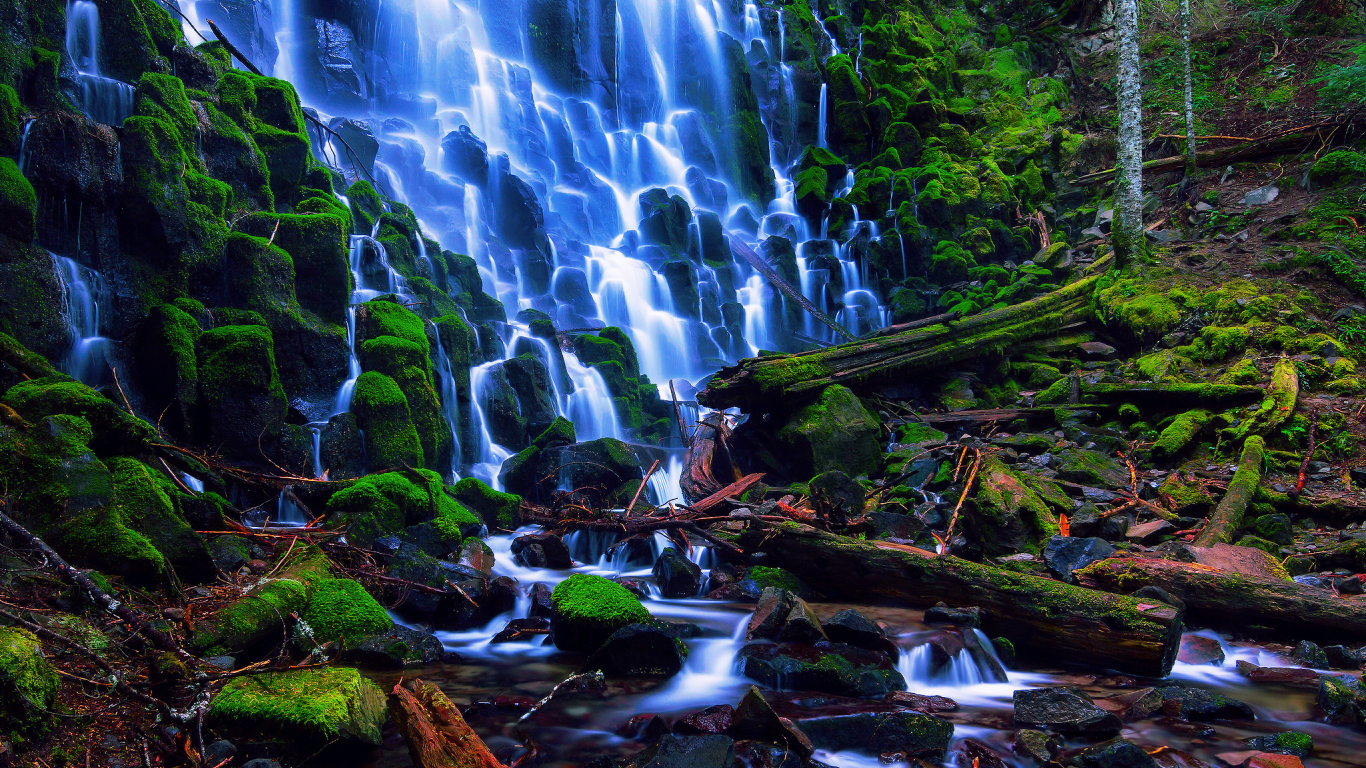 ramona falls, национальный лес маунт-худ, сша, орегон