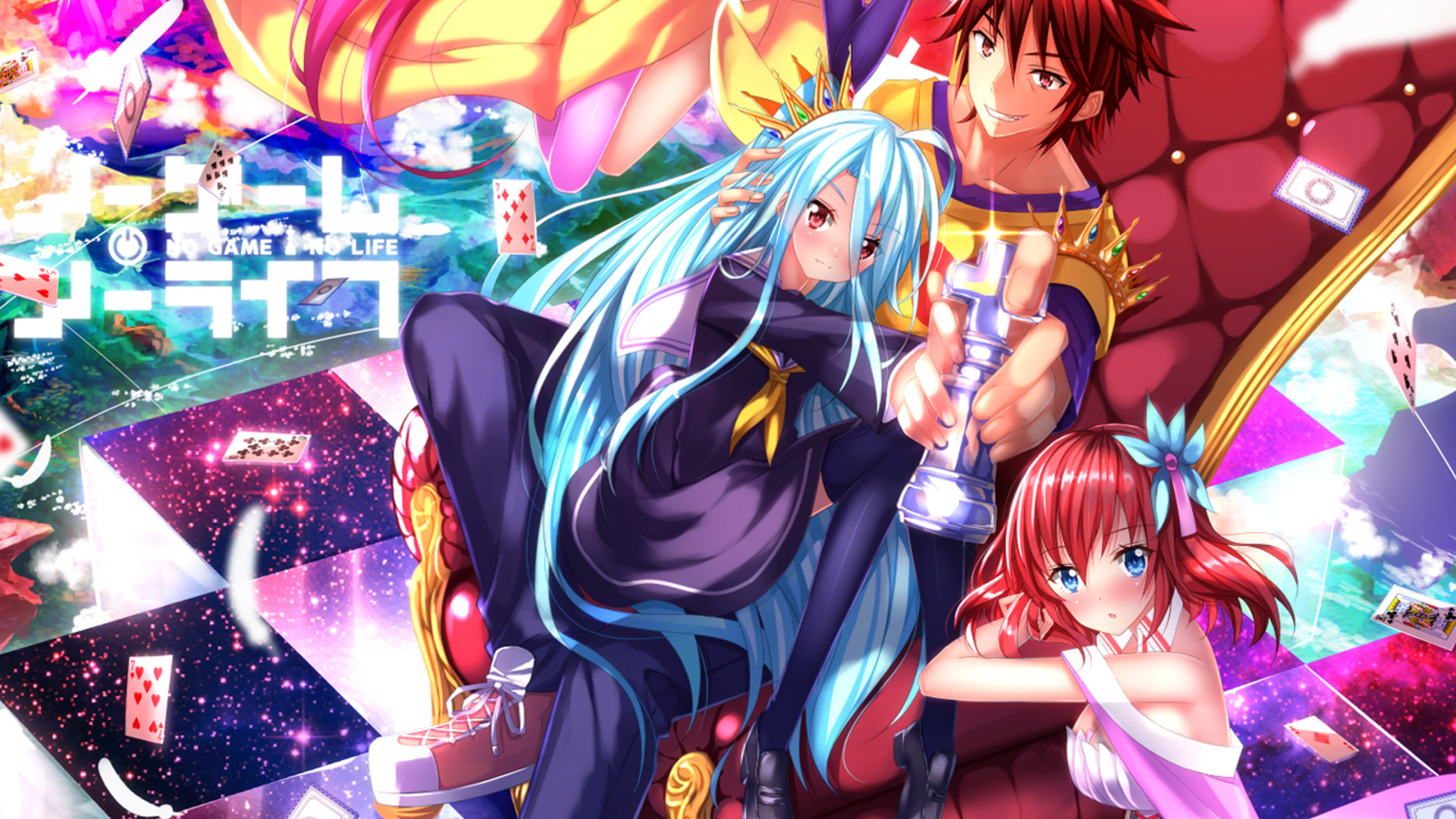 No game no life, сора, широ, карты