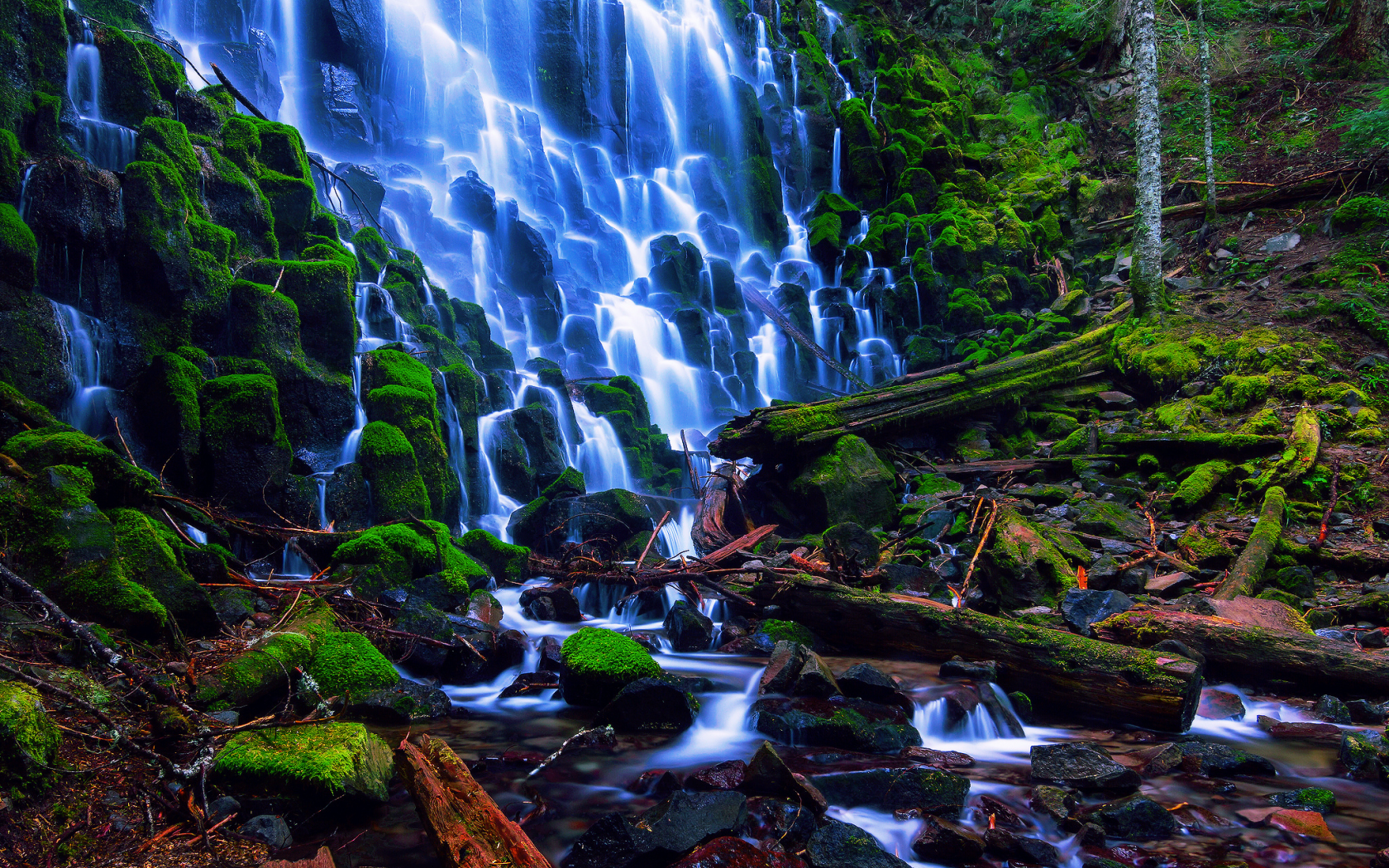 ramona falls, национальный лес маунт-худ, сша, орегон