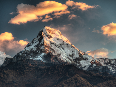 вершина, гора, nepal, снег, poon hill