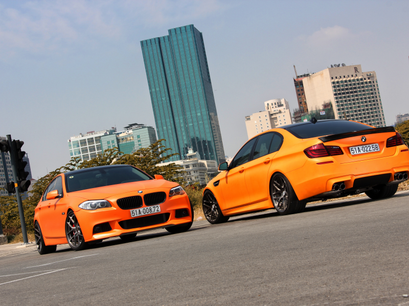 tuning, f10, orange, matte, m5, bmw