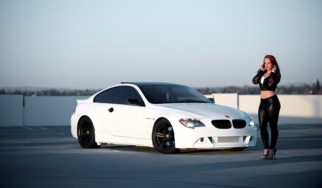 девушка, m6, e63, girl, белый, спортивное, купе, white, bmw, бмв