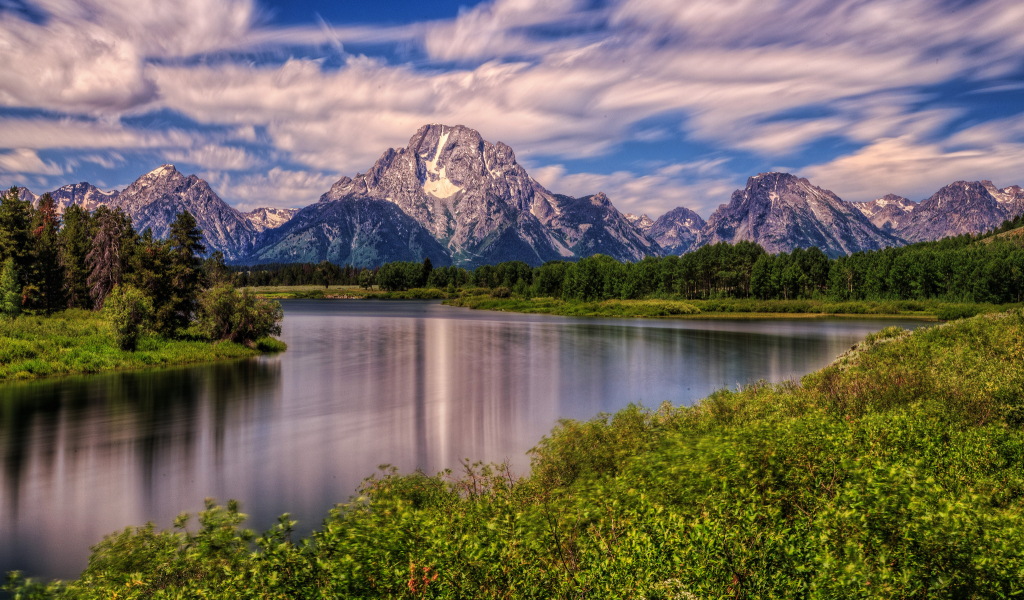 grand teton national park, wyoming, mount moran, snake river, река снейк