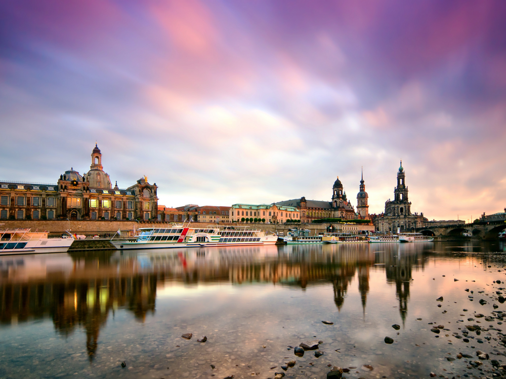 утро, здания, deutschland, город, germany, дрезден, dresden, германия