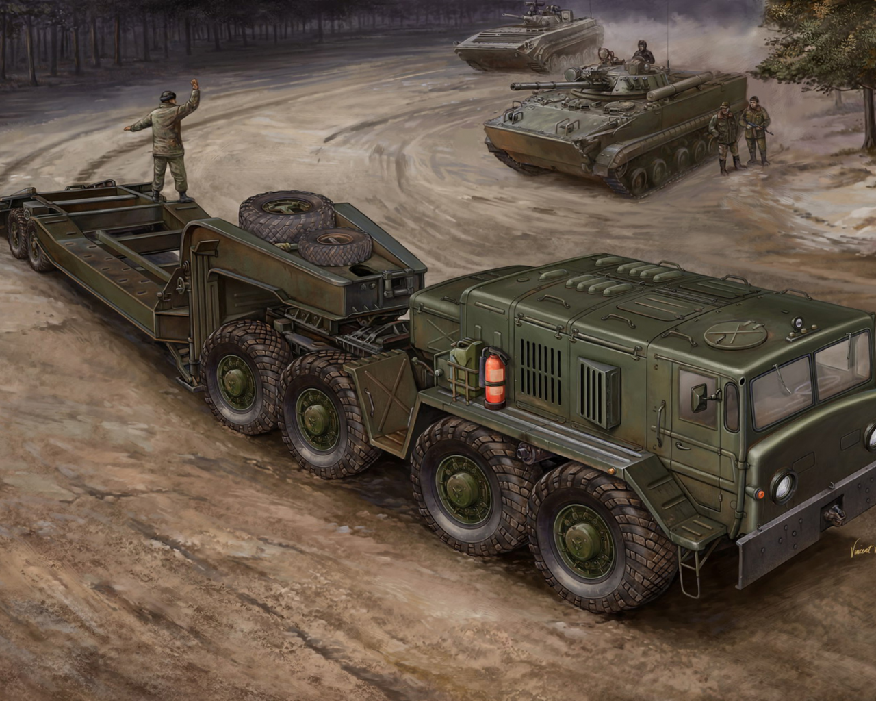 военный, транспортер, тягач, четырехосный, маз-537, арт
