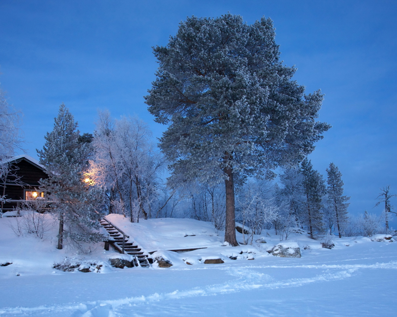 финляндия, зима, снег, домик, лапландия 