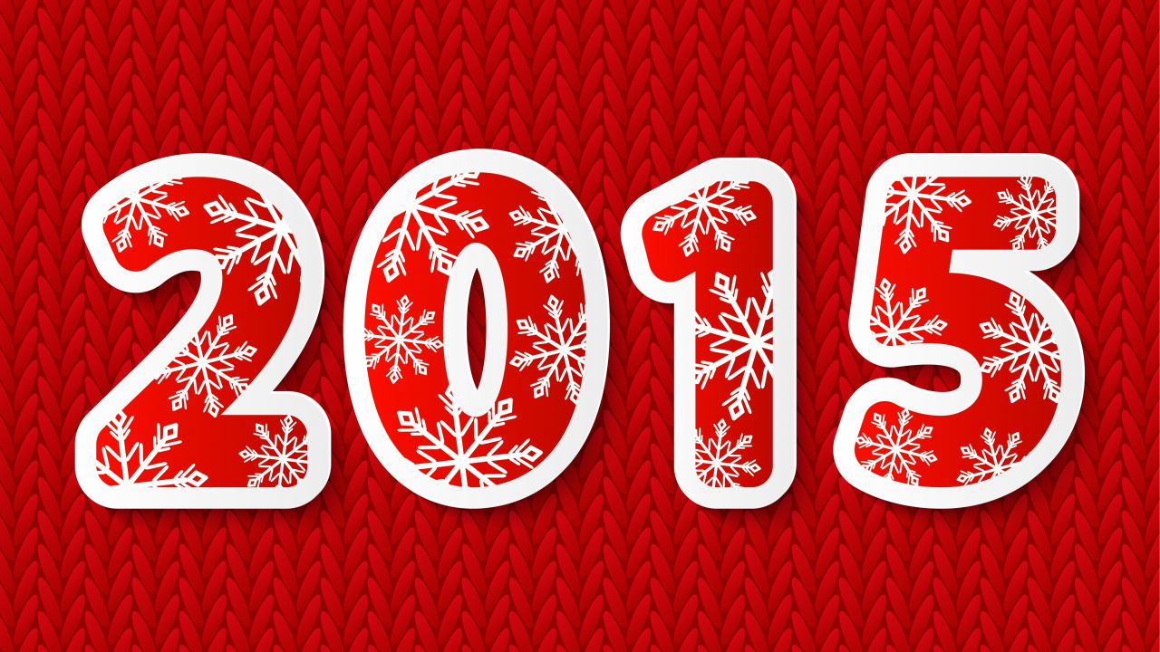 снежинки, 2015, новый год, красный, новогодние, текст, с новым годом