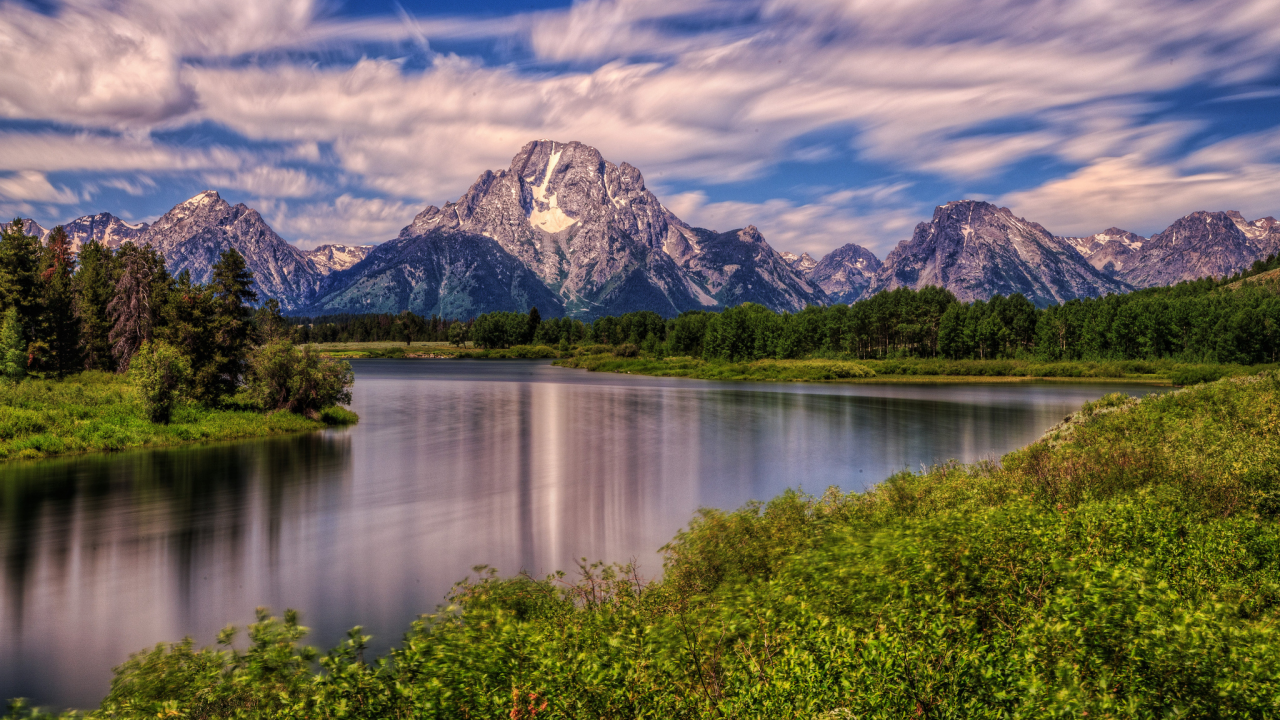 grand teton national park, wyoming, mount moran, snake river, река снейк