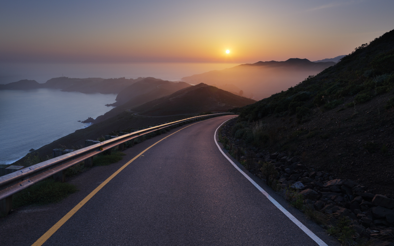 conzelman road, sea, sunset