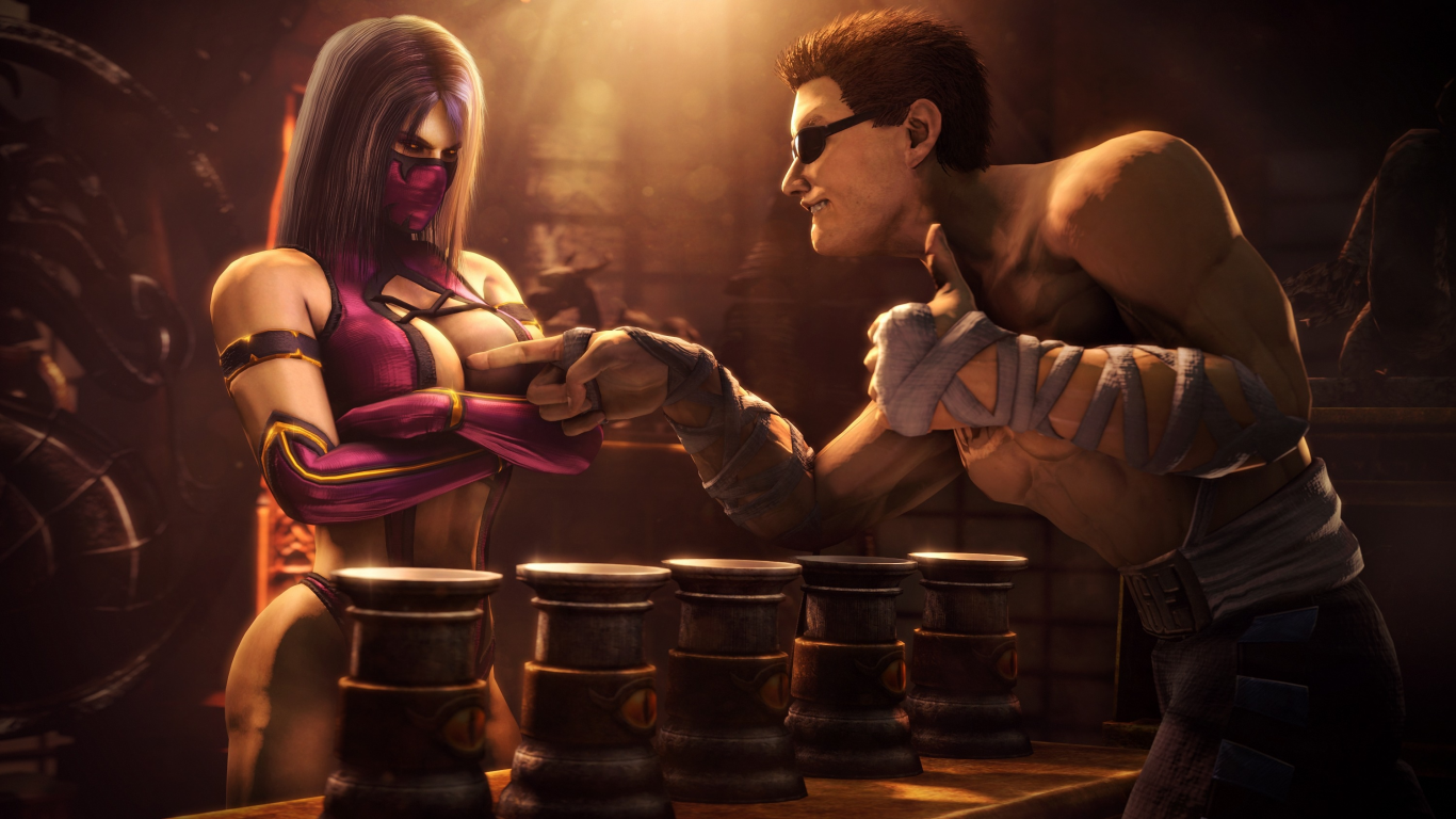 johnny cage, mortal kombat, mileena