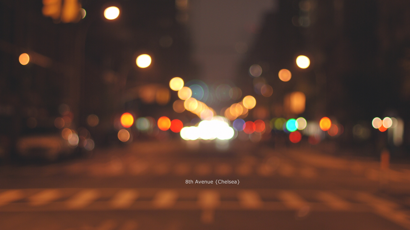 chelsea, night, new-york, bokeh, manhattan, lights, blur