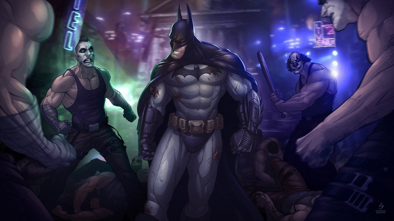 batman, patrick brown, art, arkham city