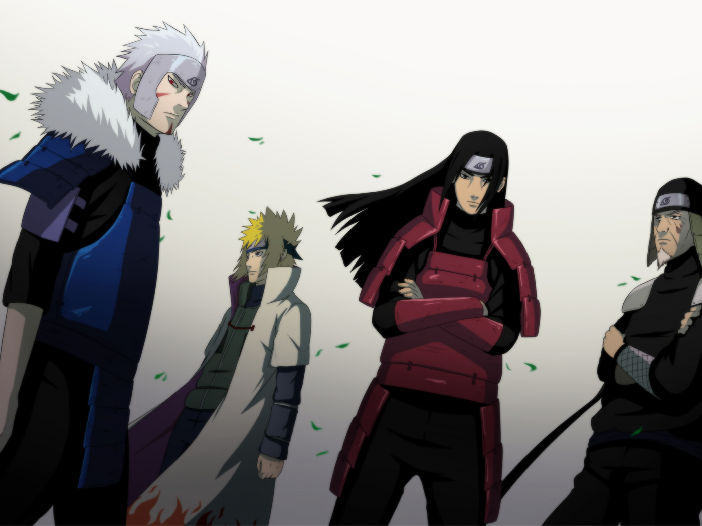 аниме, naruto, namikaze minato, арт, senju hashirama, sarutobi hiruzen, senju tobirama