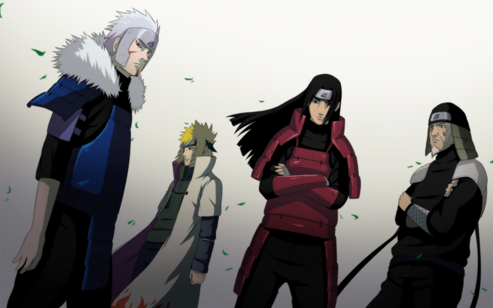 аниме, naruto, namikaze minato, арт, senju hashirama, sarutobi hiruzen, senju tobirama