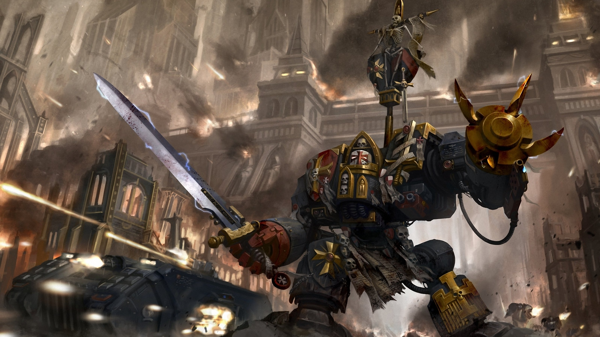  okita , space marines, меч, dreadnought, black templars, warhammer 40k, арт, металл